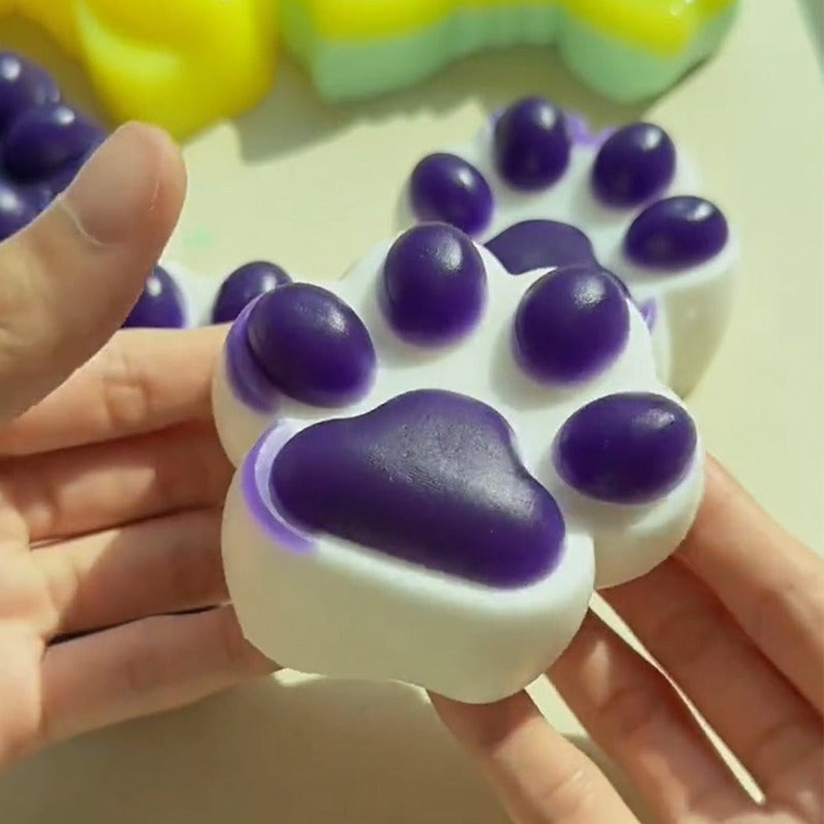 Squishy Grape Vibe Kitty Paw Stress Relief Decompression Toy w/o Flocking