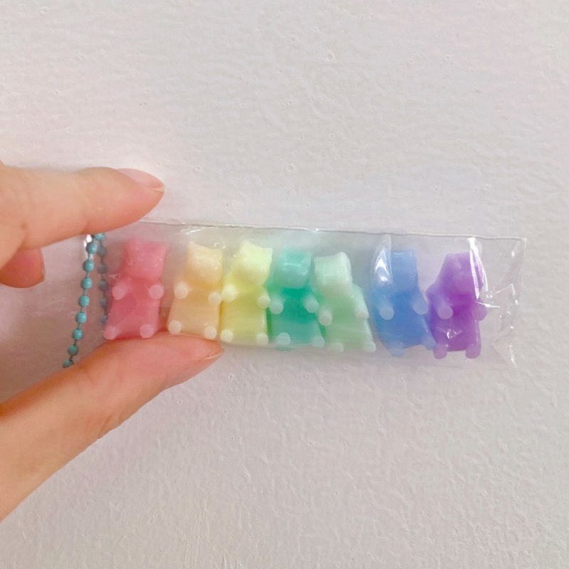 Handmade Silicone Rainbow Mini Bear Stress Relief Squishy Toy