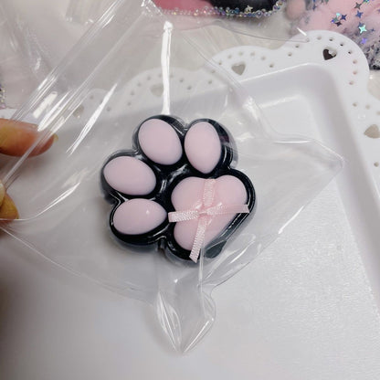 Handmade Silicone Cat's Paw Stress Relief Squishy Toy---blackpink