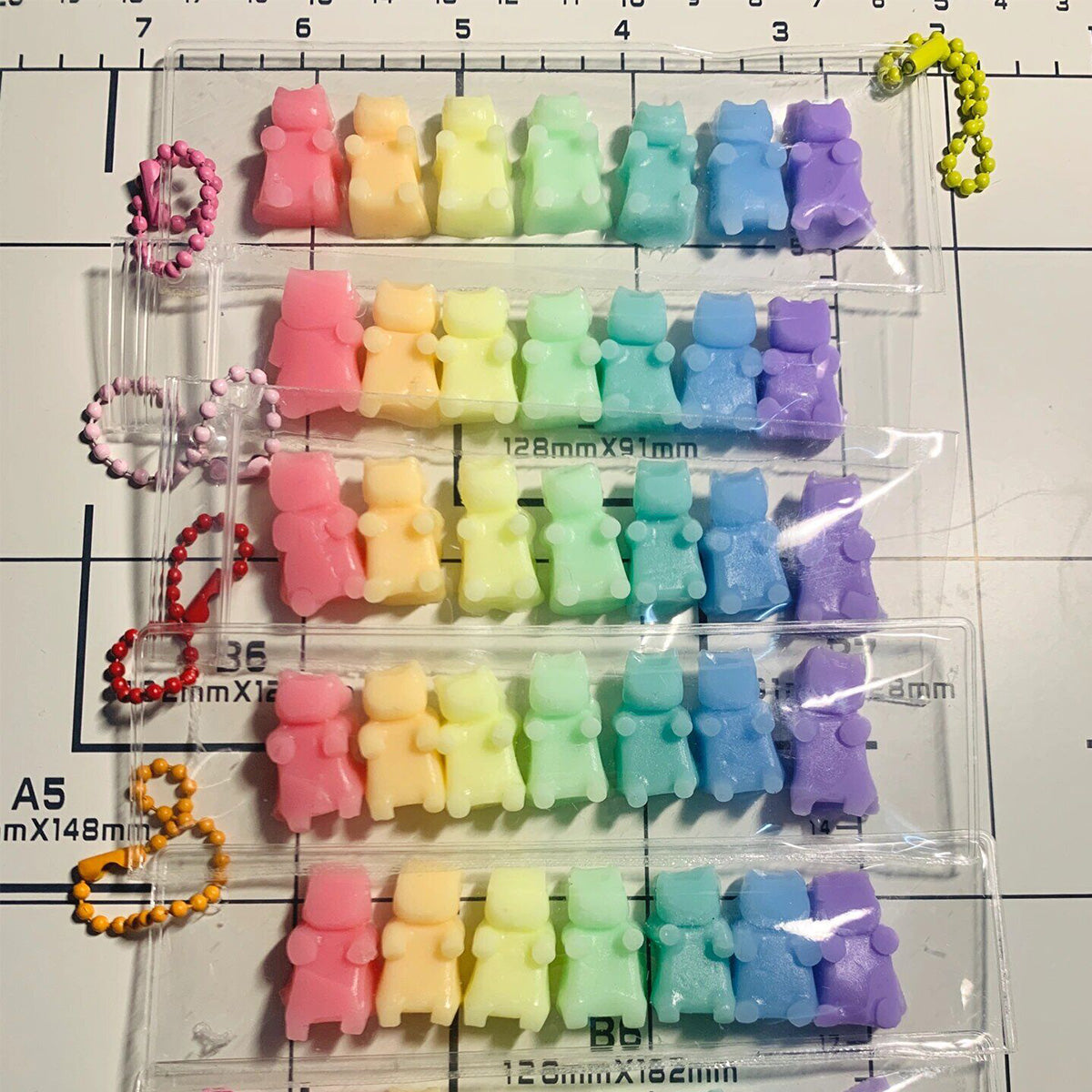 Handmade Silicone Rainbow Mini Bear Stress Relief Squishy Toy