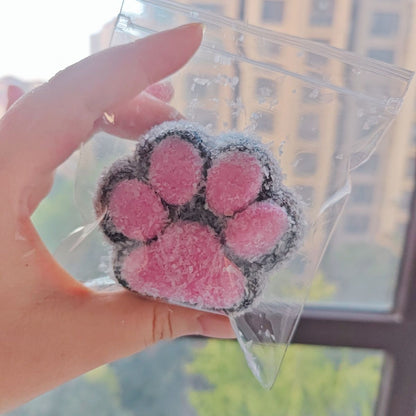 Handmade Silicone Cat's Paw Stress Relief Squishy Toy Black-Pink